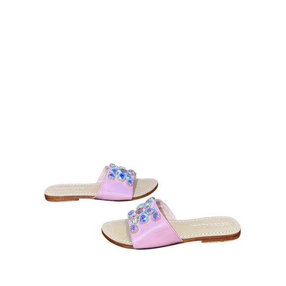 Mystique leather jewel encrusted slides - Picture 1 of 6